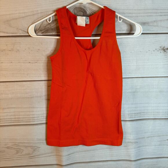 F&F Orange Ribbed Racerback Tank Top One Size - Picture 1 of 4